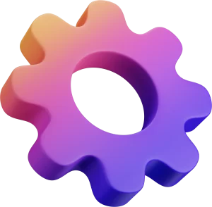 3D Gradient Gear Icon